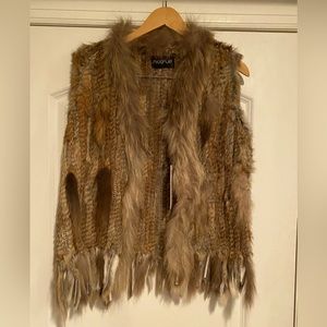 Rabbit fur/raccoon fur vest